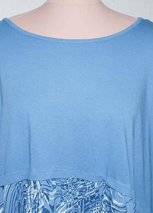 Итапл комбинированная туника блуза кофта свободная с длинным рукавом4 фото