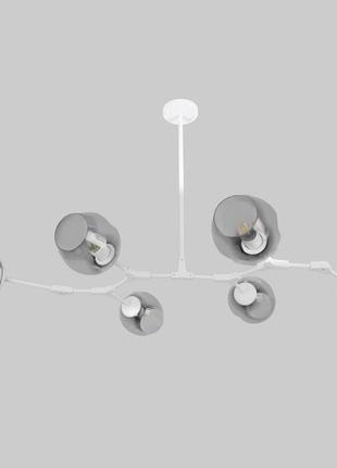 Белая люстра на 6 молекул (52-l7731-6 wh+bk)