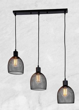 Люстра з металевими плафонами на планці 70 см (56-pr1517-3l)