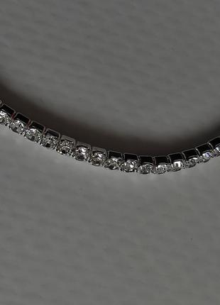 Срібний браслет з камінцями кристалами камінням ніжний витончений браслетик сваровски5 фото