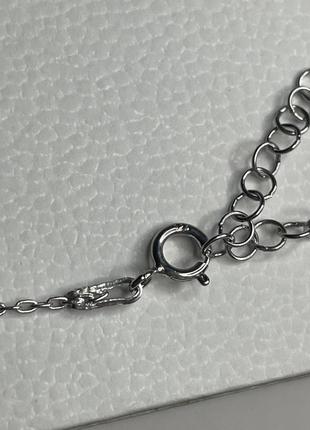 Серебряное колье ожерелье цепь цепочка с большим камнем капля кулоном кулон подвеска большой камень серебро проба 925 новое с биркой италия3 фото