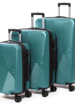 Набір валіз 3 шт abs-пластик 804 emerald1 фото