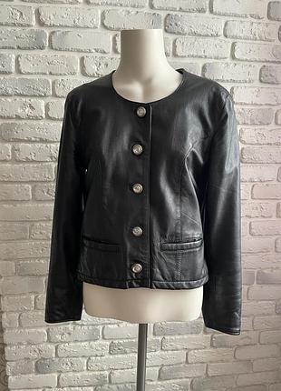 Винтажный кожаный жакет