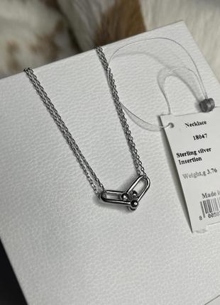 Серебряное ожерелье с подвеской звенья кулон cartier серебро проба 925 новое с биркой италия2 фото