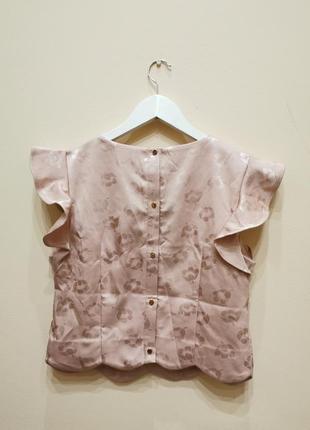Шикарная пудровая нарядная блуза с рукавами крыльями3 фото
