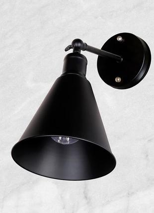 Чёрный светильник лофт с плафоном 17см (07-w101-1 bk)