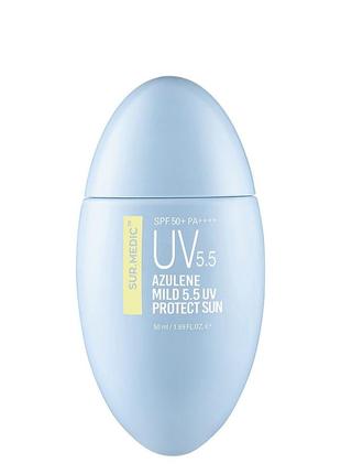 Сонцезахисний крем для обличчя з азуленом neogen sur.medic azulene mild 5.5 uv protect sun cream spf50+ pa++++