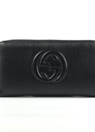 Кожаный мужской черный клатч на молнии мини сумочка кошелек из натуральной кожи мужское портмоне3 фото