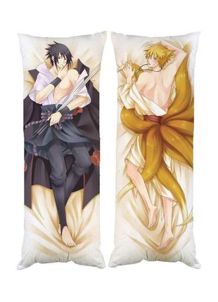Подушка дакимакура наруто саске декоративная ростовая подушка для обнимания двусторонняя