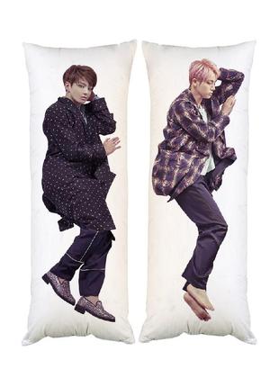 Подушка дакимакура bts чон чонгук и джин декоративная ростовая подушка для обнимания