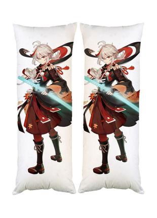 Подушка дакимакура кадзуха геншин импакт декоративная ростовая подушка для обнимания