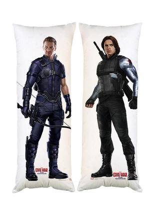 Подушка дакімакура клінт бартон та бакі барнс декоративна ростова подушка для обіймання