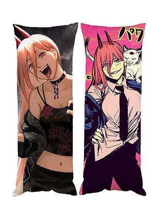 Подушка дакимакура человек бензопила пауэр декоративная ростовая подушка для обнимания