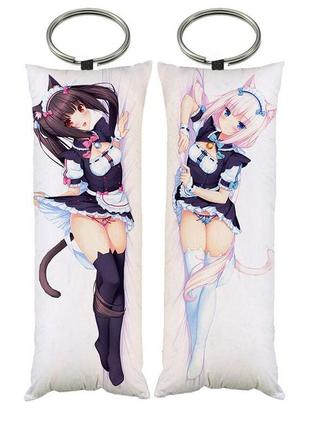 Брелок дакимакура неко пара / nekopara / кошачий рай 4х10 см(dak1020k)