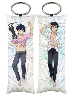 Брелок дакимакура аниме синий экзорцист рин юкио окумура куро 4*10 см (dak0567k)