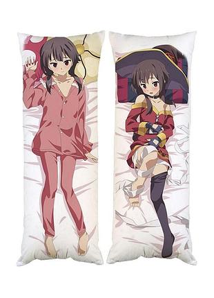 Подушка дакимакура мегумин декоративная ростовая подушка для обнимания двусторонняя