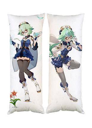 Подушка дакимакура сахароза геншин импакт декоративная ростовая подушка для обнимания