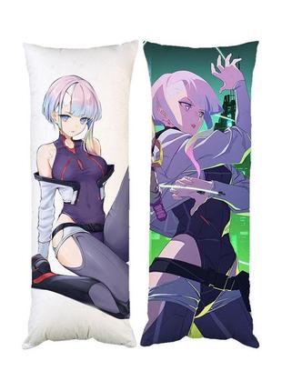 Подушка дакімакура кіберпанк люсі декоративна ростова подушка для обіймання 40*100