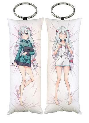 Брелок дакимакура аниме сагири изуми эроманга двухсторонняя 4*10 см (dak0390k)