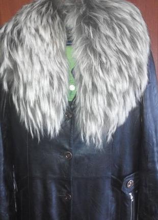 Зимова шкіряна куртка1 фото