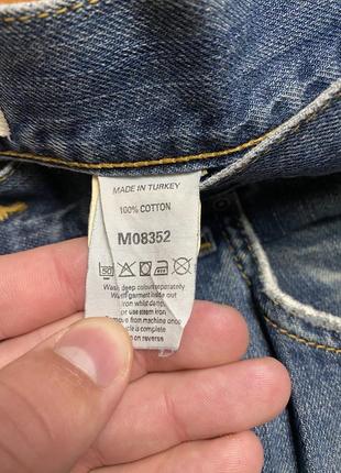 Мужские хлопковые джинсы (штаны, брюки) next (некст мрр идеал оригинал бело-голубые)3 фото