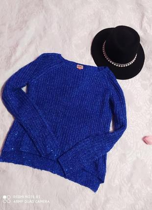 Лазурний светр у паєтку only