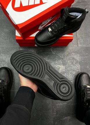 Кросівки nike air force 1 w high utility black/white з хутром3 фото