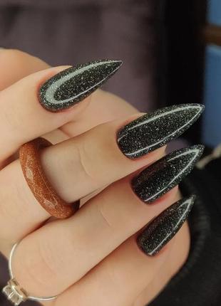 Чорний світловідбиваючий гель лак, usa