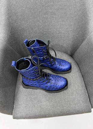 Эксклюзивные ботинки с кожи с тиснением под алигатора цвет по выбору3 фото