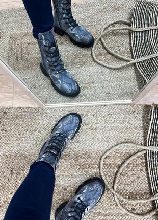 Черевики з ексклюзивної шкіри з тисненням колір на вибір7 фото