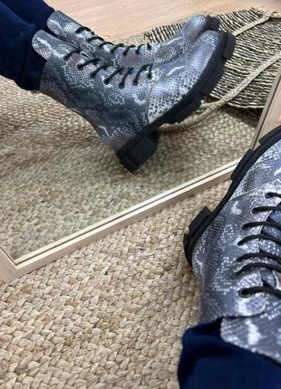 Черевики з ексклюзивної шкіри з тисненням колір на вибір6 фото