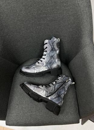 Черевики з ексклюзивної шкіри з тисненням колір на вибір3 фото