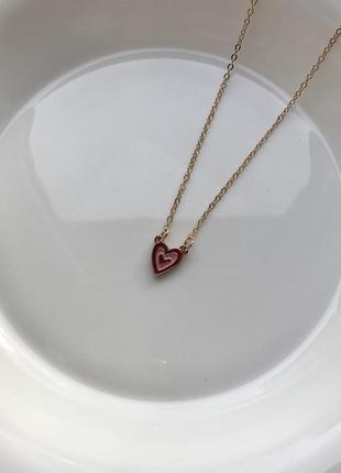 Мініатюрний кулон із сердечком1 фото