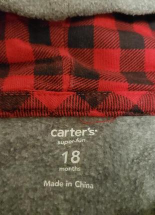 Carter's теплый зимний флисовый ромпер кигуруми человечек слип мальчику 12-18м 80-86см4 фото