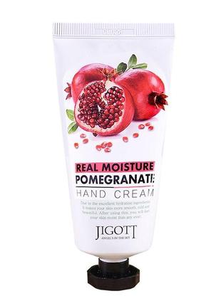 Крем для рук із екстрактом гранату jigott real moisture pomegranate hand cream 100 мл