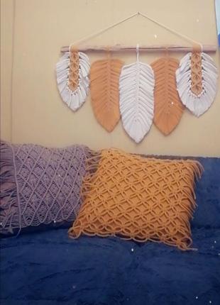 Подушка макраме2 фото