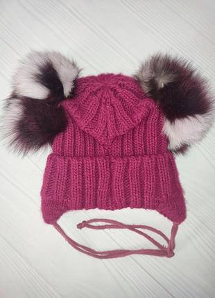 Нова зимова тепла шапка для дівчинки 52-56р2 фото