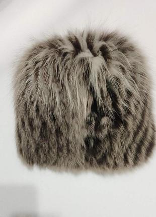 Зимова шапка з чорнобурки1 фото