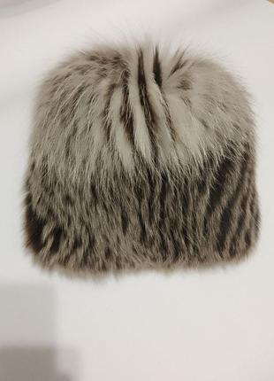 Зимова шапка з чорнобурки5 фото