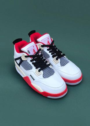 ❗️new ⭐️nike air jordan 4 retro red white1 фото