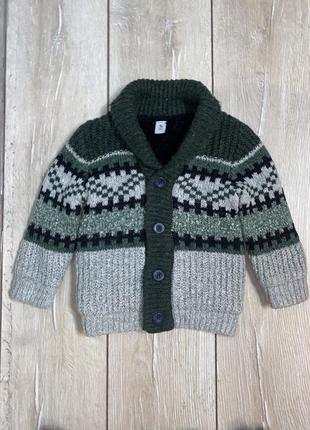 Светр кофта кардиган на хутряній підкладці на хлопчика 2-3 роки 92-98см tu