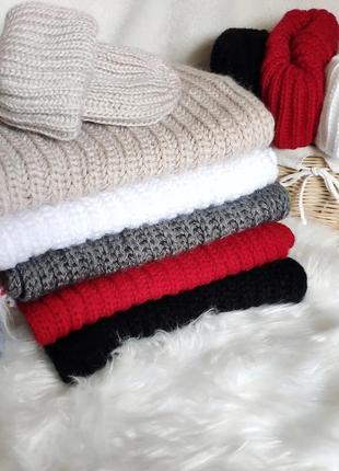 Зимовий набір шапка і шарф снуд, теплий жіночий комплект