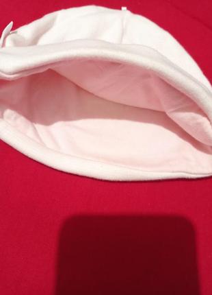Хлопковая двойная трикотажная нежно розовая шапочка для новорожденного хлопок бавовна бавовняна2 фото