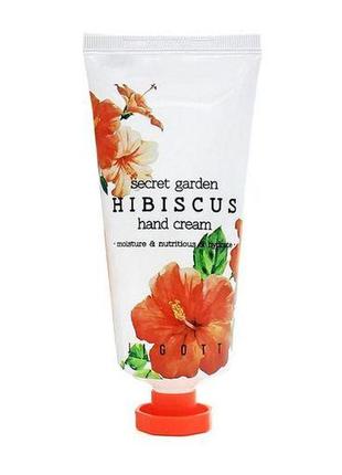 Антивіковий крем для рук із гібіскусом jigott secret garden hibiscus hand cream 100 мл