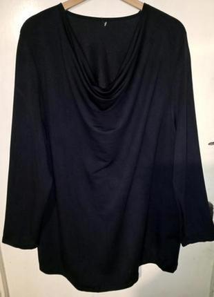 Трикотажная,стрейч,женственная,плотная блузка-трапеция,большого размера,ulla popken