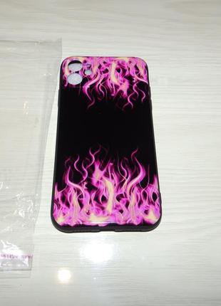 Чехол для iphone 11 6.1 объёмная печать пламя огня дизайнерские чехлы2 фото