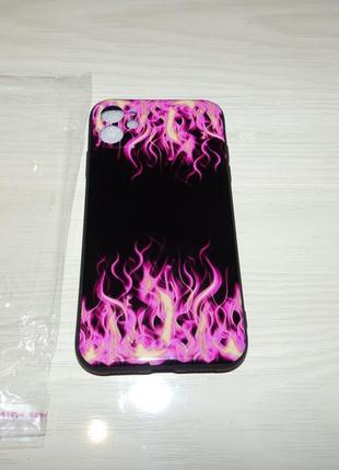 Чехол для iphone 11 6.1 объёмная печать пламя огня дизайнерские чехлы1 фото