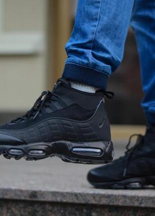 Nike air max 95 back чоловічі зимові черевики чоботи теплі до -20