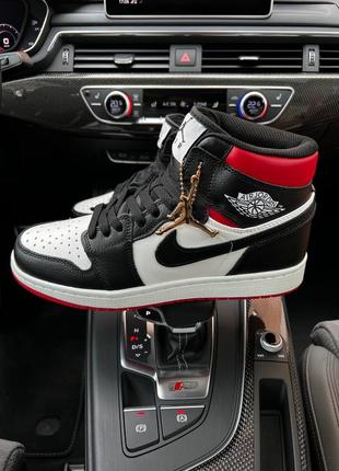 Чоловічі кросівки nike air jordan high black red white10 фото