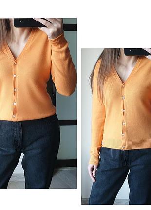 Кашемировый кардиган sisley оранжевый